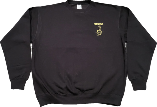 Black/Gold Middle Finger Crewneck Sweatshirt