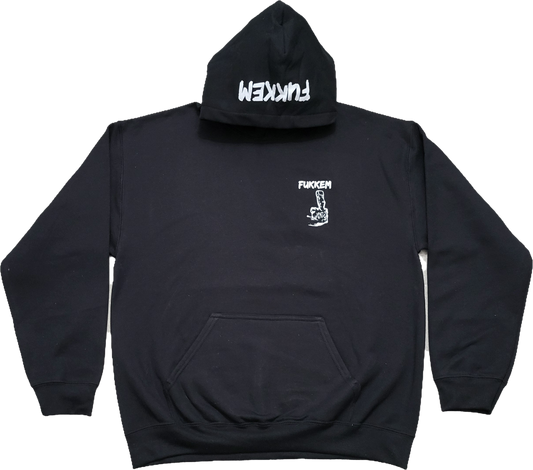 Black/White Middle Finger Hoodie