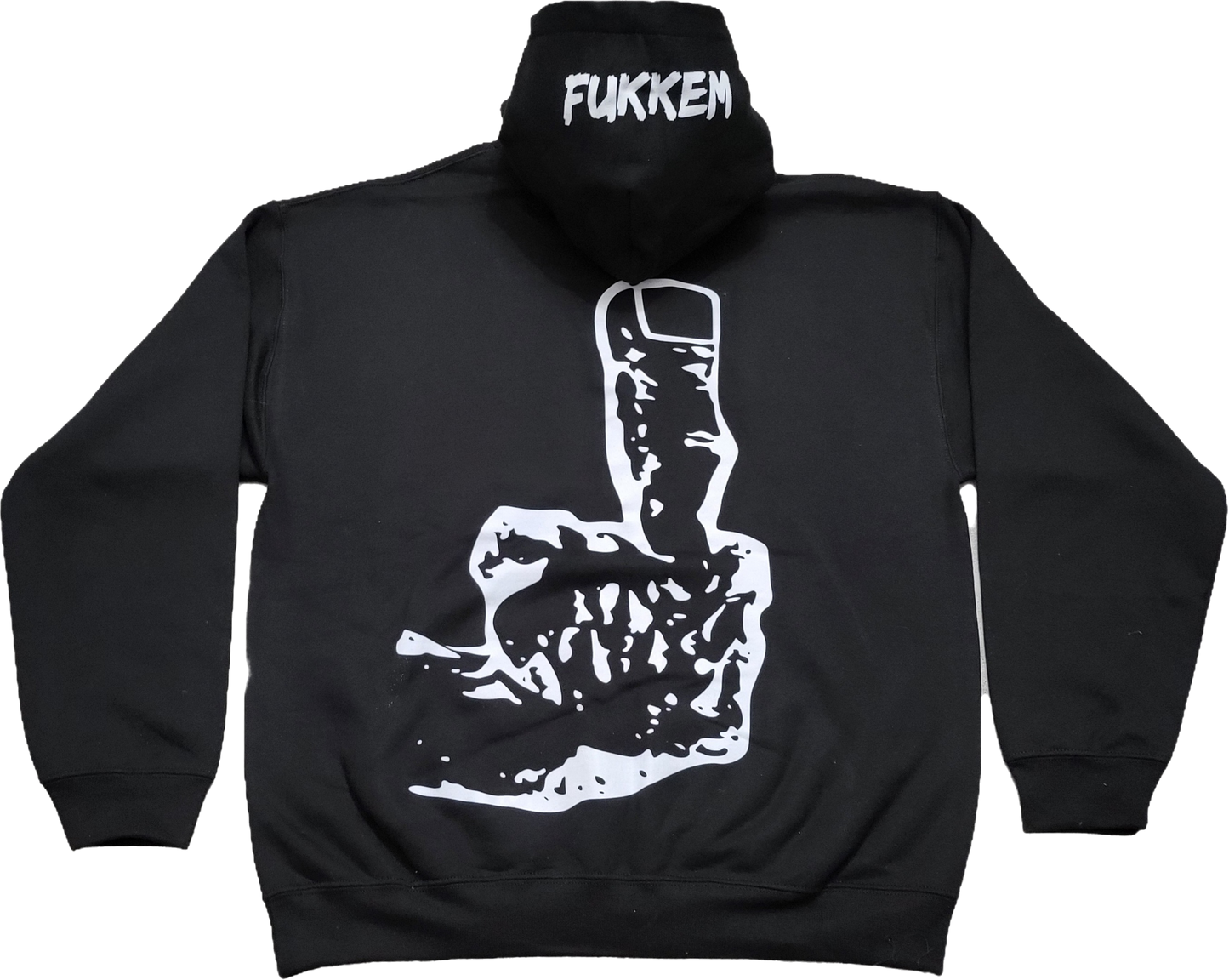 Black/White Middle Finger Hoodie