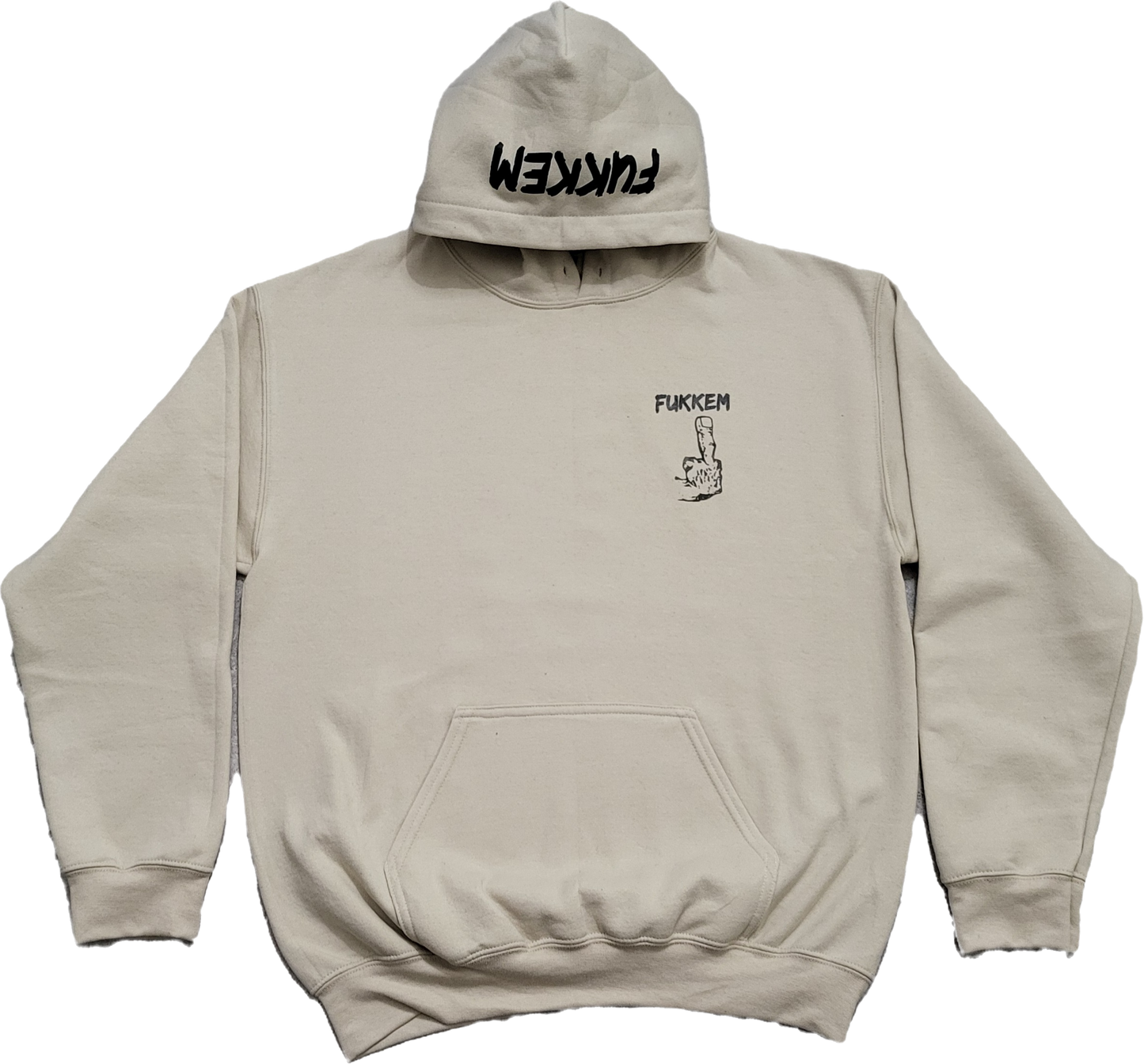 Off White/Black Middle Finger Hoodie