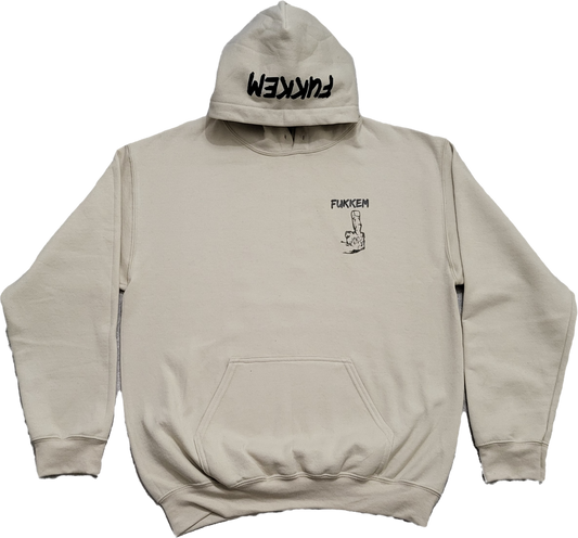 Off White/Black Middle Finger Hoodie