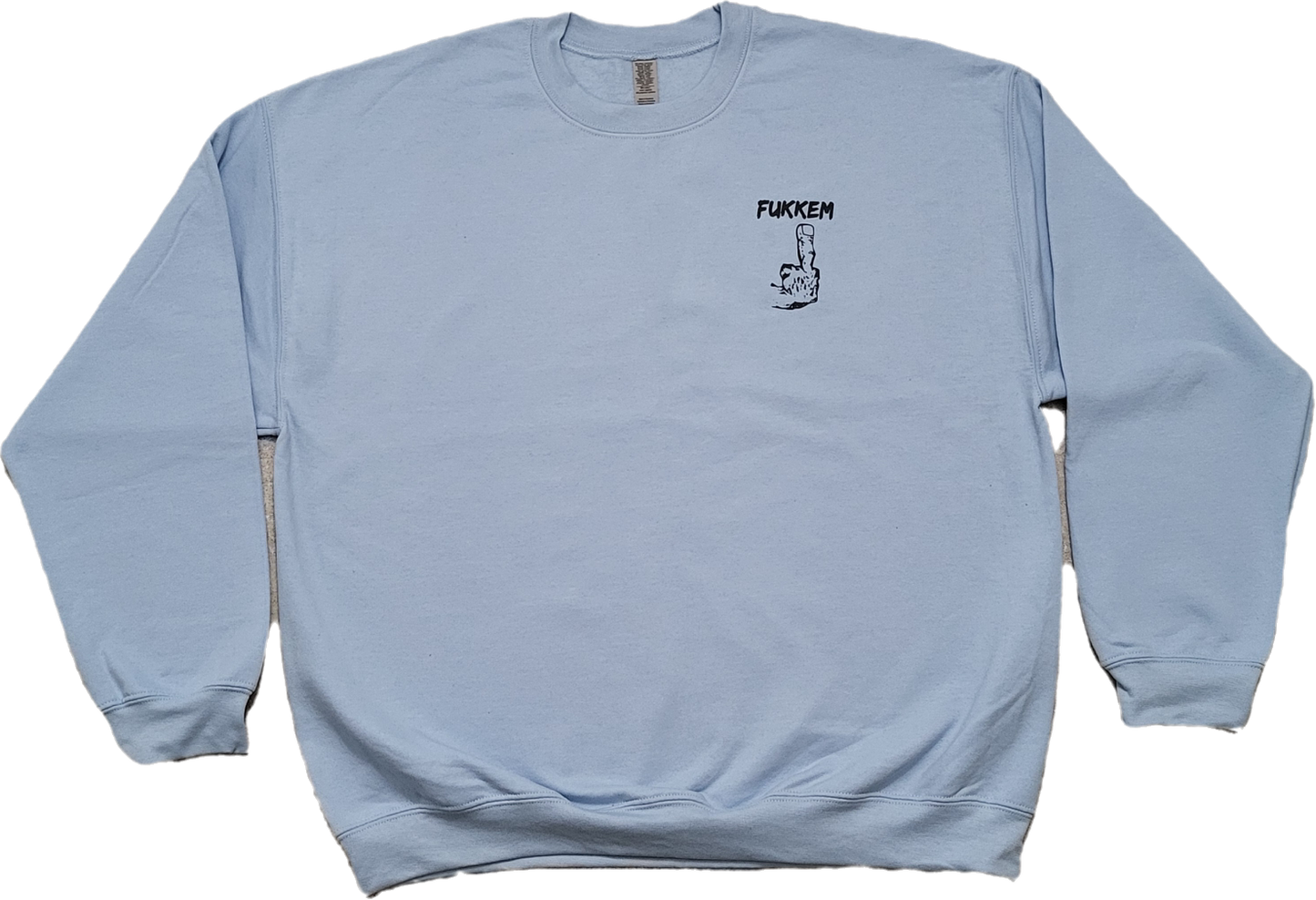 Light Blue/Black Middle Finger Crewneck Sweatshirt