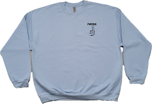 Light Blue/Black Middle Finger Crewneck Sweatshirt