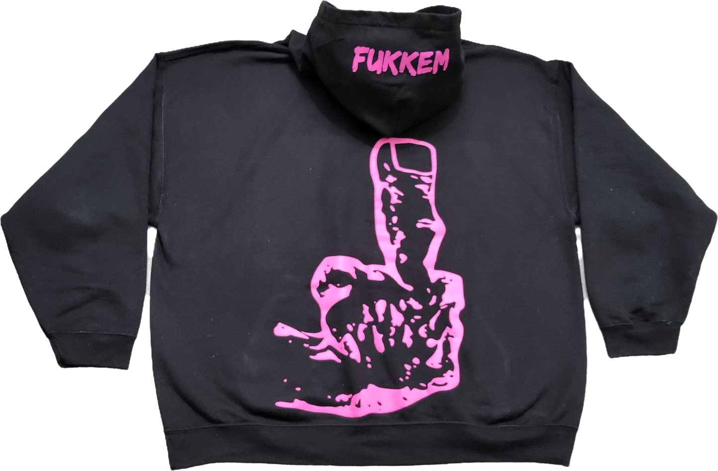 Black/Pink Middle Finger Hoodie
