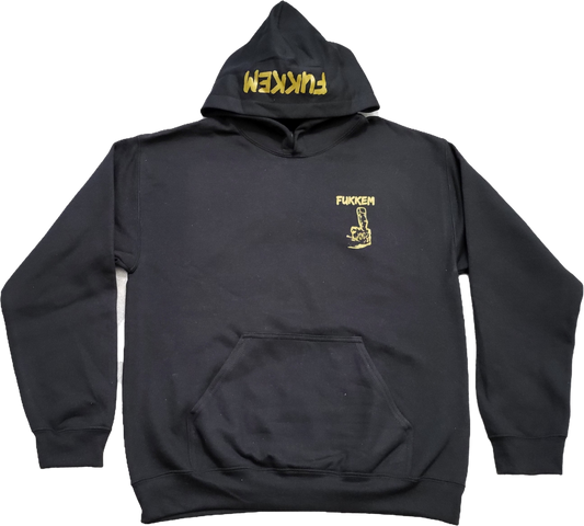 Black/Gold Middle Finger Hoodie