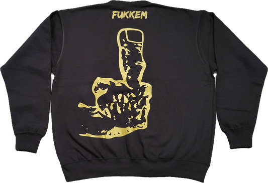 Black/Gold Middle Finger Crewneck Sweatshirt