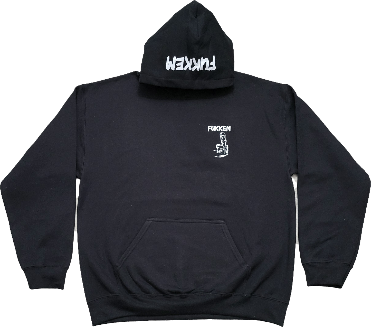 Black/White Middle Finger Hoodie