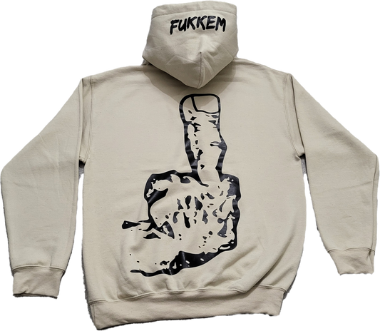 Off White/Black Middle Finger Hoodie
