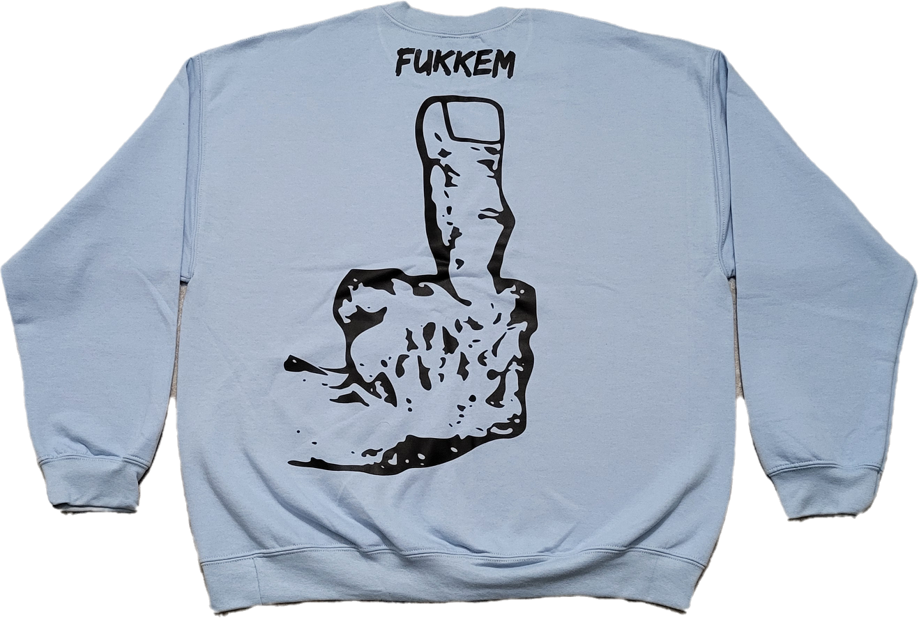 Light Blue/Black Middle Finger Crewneck Sweatshirt