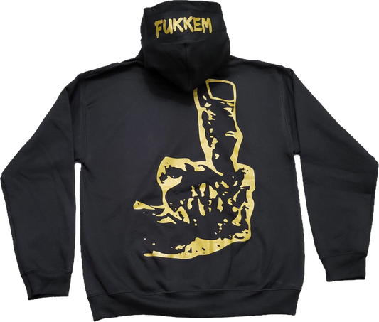 Black/Gold Middle Finger Hoodie